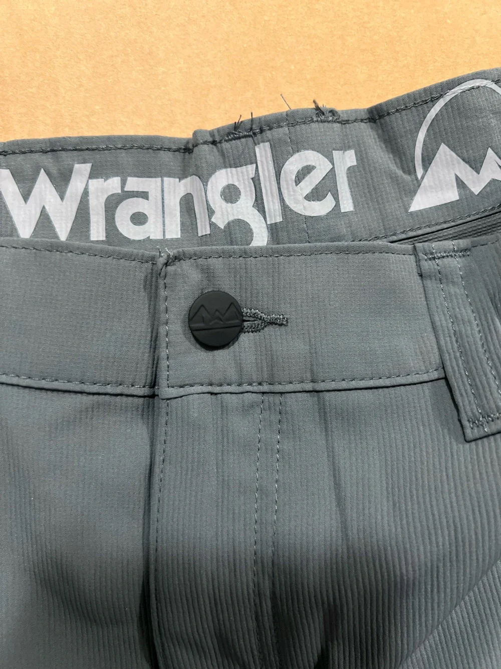 2 Wrangler Shorts Size 46. Utility Cargo Relaxed Fit. Gray and Blue. Inseam 10”